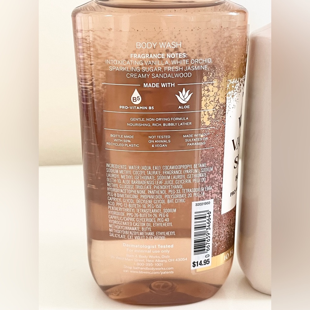 Bath & Body Works Warm Vanilla Sugar Body Wash & Lotion Full Size Set with Tote - Picture 9 of 12